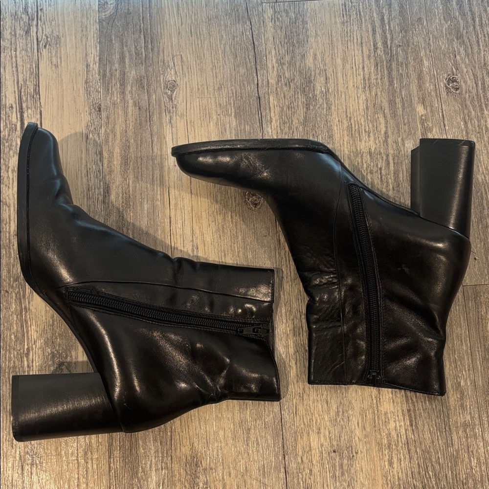 Paul green black leather heeled ankle boot size 5 - Picture 3 of 8